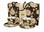 Zestaw filiżanek espresso ENGLISH ROSES BLACK golden line