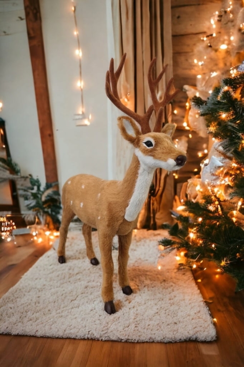 Figurka-Renifer-Jeleń-Rogacz-Świąteczna-Dekoracja-39-cm
