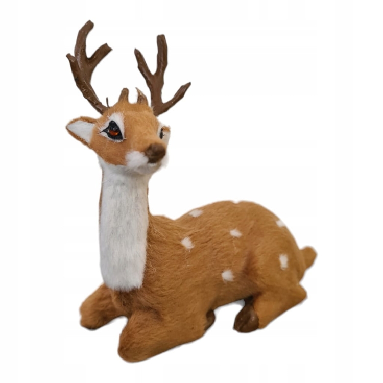 Figurka-Renifer-Jeleń-leżący-Rogacz-Świąteczna-Dekoracja-12-cm