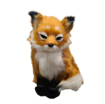 Figurka lisek 16 cm z futerkiem realistyczna ozdoba dekoracja do stroików