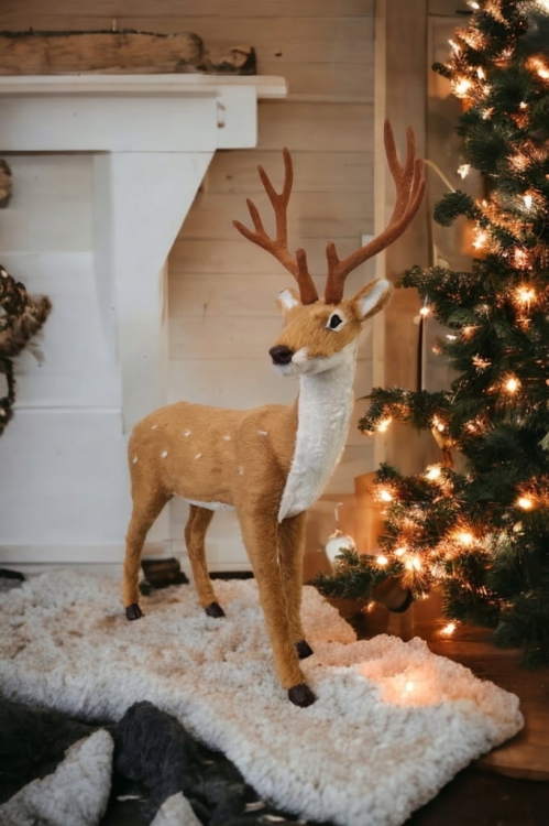 Figurka-Renifer-Jeleń-Rogacz-Świąteczna-Dekoracja-38-cm