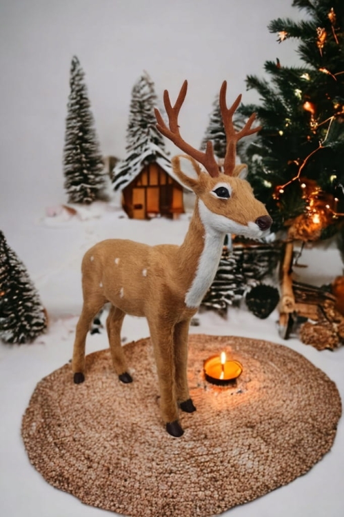 Figurka-Renifer-Jeleń-Rogacz-Świąteczna-Dekoracja-31-cm