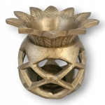 Świecznik ananas złoty metalowy na tealight nowoczesny prezent ozdoba