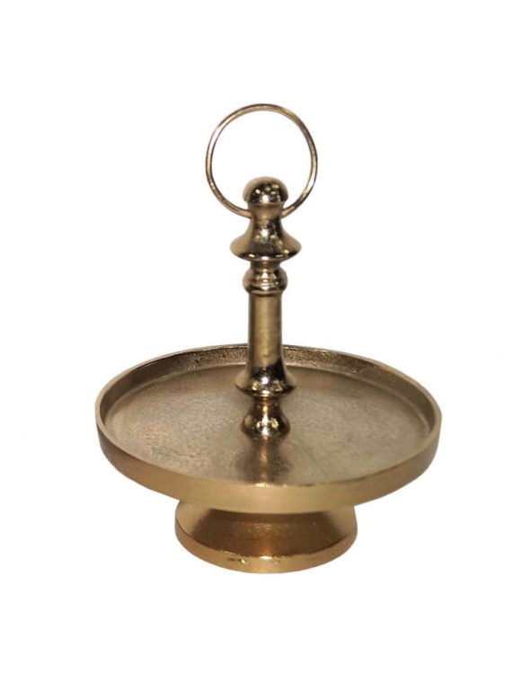 Złota-patera-metalowa-na-nóżce-z-uchwytem-21-cm