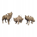 Zawieszka bombka wilk zestaw 3 sztuki 