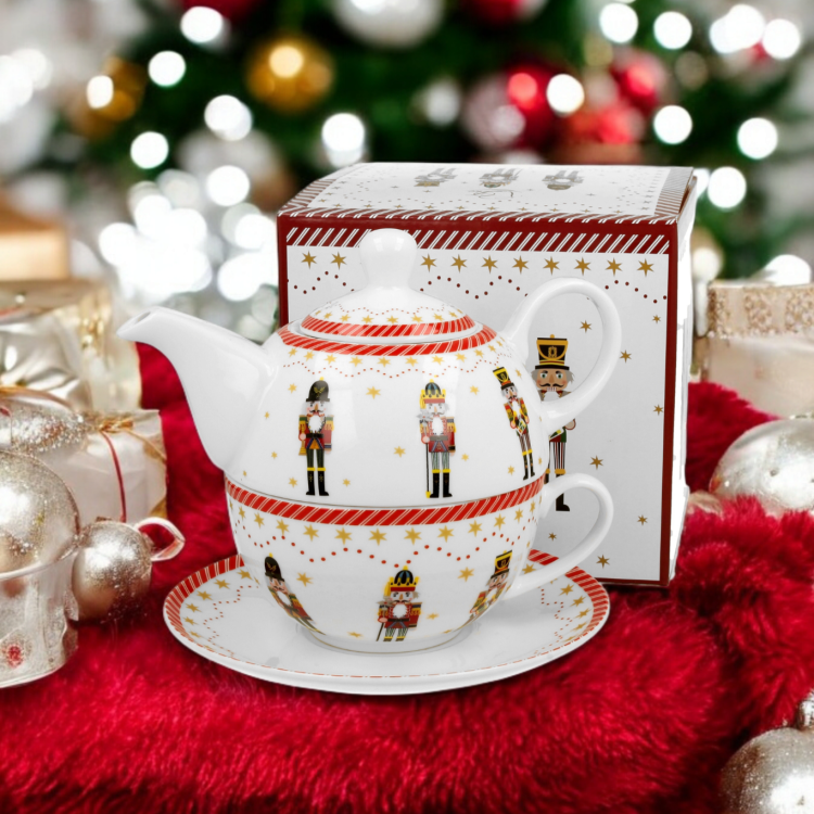 Filiżanka-dzbanek-do-herbaty-z-zaparzaczem-porcelana-świąteczna-CHRISTMAS-NUTCRACKER-dziadek-do-orzechów